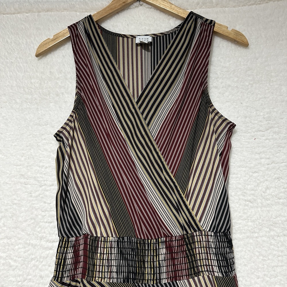 Peyton Jensen Women's Multicolor Stripe Sleeveless Maxi Dress Size S Made In USA - Picture 4 of 8